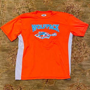 Game Gear Wolfpack Lacrosse Dri Fit Performance Orange Tee Shirt Large